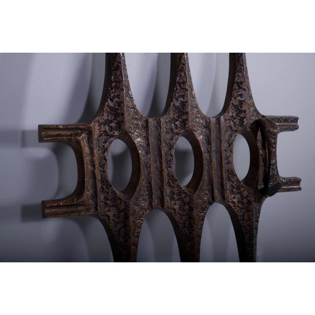 Large Brutalist Wall Sculpture, 1970s, in Very Good conditions. Designed 1970 to 1979