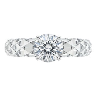 Kai Everlight 1.00ct Lab Grown Diamond Faceted Sapphire Ring in 14k Gold (All Sizes Available) For Sale