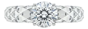Kai Everlight 1.00ct Lab Grown Diamond Faceted Sapphire Ring in 14k Gold (All Sizes Available)
