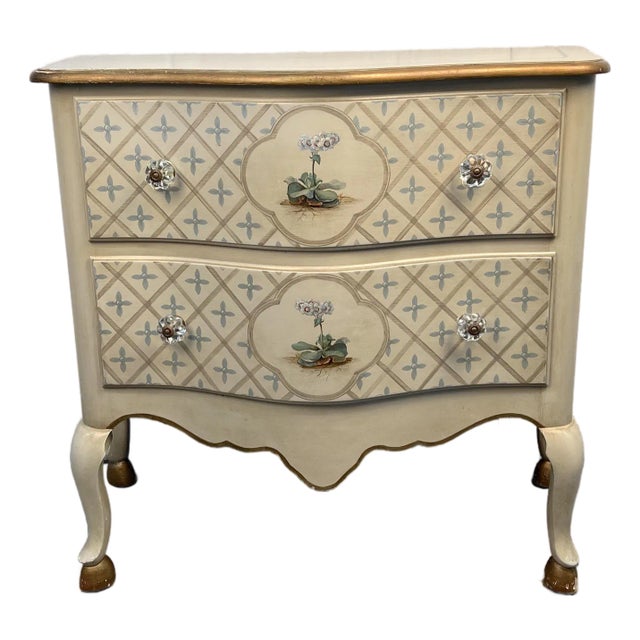 Antique Style Hand Painted Floral Rococo Dresser For Sale