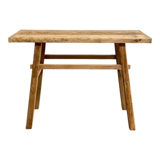 Elm Wood Console Table For Sale