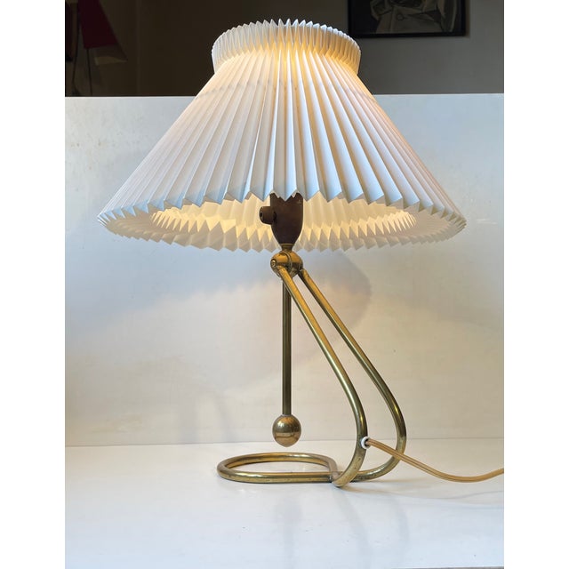 Mid-Century Modern Vintage Adjustable Brass Table or Wall Lamp from Le Klint, 1950s For Sale - Image 3 of 8