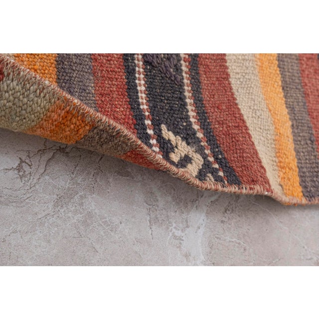 Mid Century Turkish Long Kilim Runner With Modern Design For Sale - Image 11 of 13