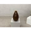 Large Artisan Ceramic Vase with Textured Amber-Brown Glaze and Teardrop Form For Sale - Image 15 of 18