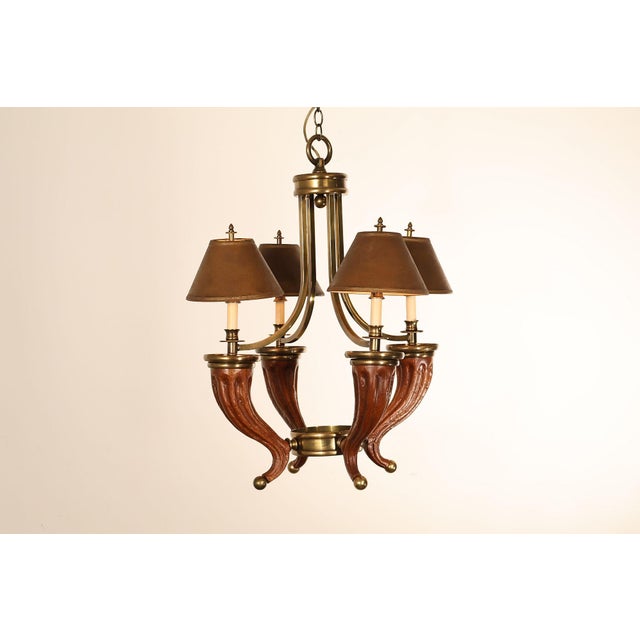 Chapman Horn Four Light Chandelier For Sale In Philadelphia - Image 6 of 18