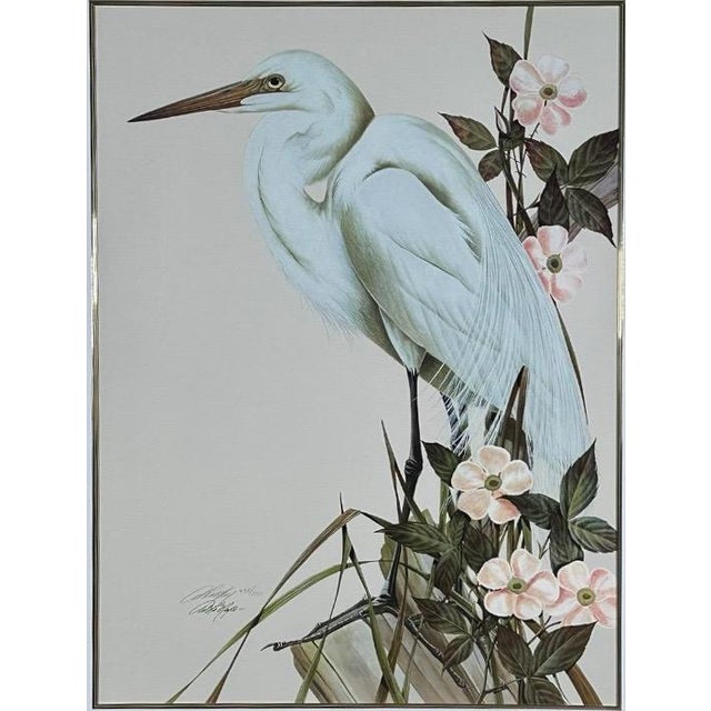 Realism ate 20th Century Art LaMay Signed Limited Edition Passion Plums Herons Gold Gilt Framed Giclee For Sale - Image 3 of 13