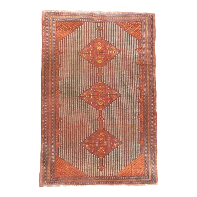 Antique Afshar Rug 7'3'' x 10'11'' For Sale