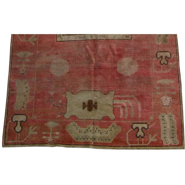 Antique Central Asian Khotan Samarkand 10'7'' X 5'6'' For Sale - Image 4 of 5