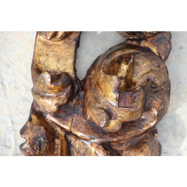 Gold 18th Century Wooden Baroque Gold Leaf Ornament For Sale - Image 8 of 13