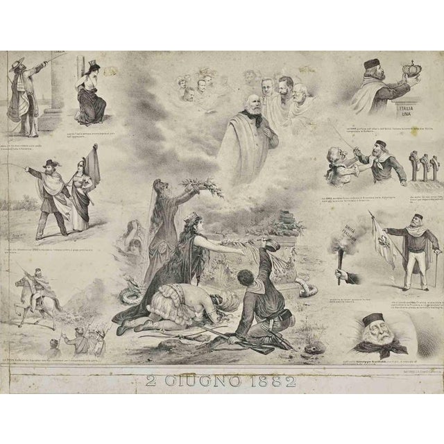 Italy One is an artwork realized in 1882 by the artist Francesco Casanova. Lithograph on cardboard. Signed on plate in the...