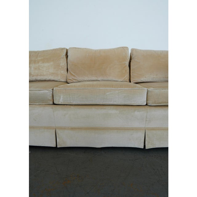 Vintage Drexel Heritage Skirted Velvet Sofa For Sale - Image 13 of 14