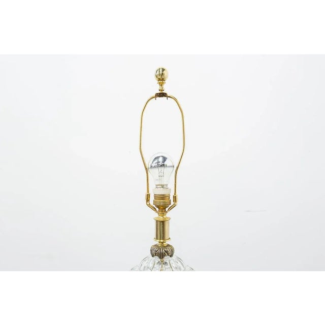 Gold Vintage Bronze and Cut Glass Table Lamps, 1980s, Set of 2 For Sale - Image 8 of 9