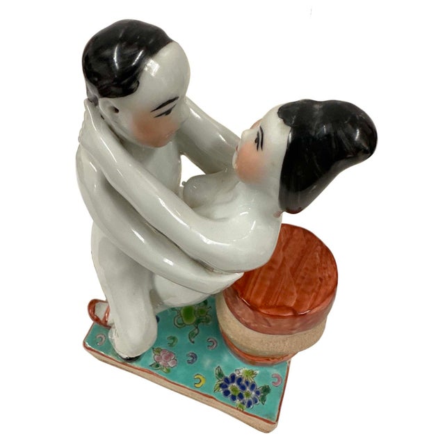Antique Chinese Erotic Porcelain Figurine (Spring Palace Paintings) For Sale - Image 11 of 12
