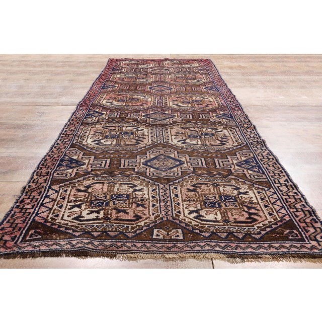 Late 19th Century Persian Shiraz Rug Runner, 03'10 X 12'05 For Sale - Image 9 of 10