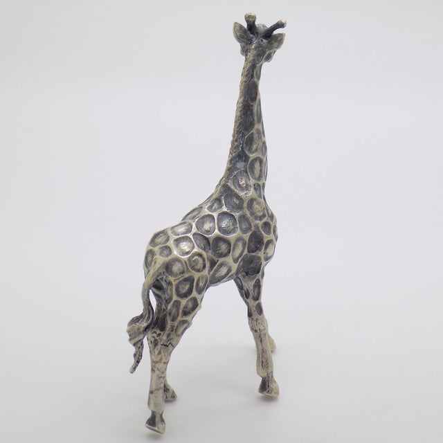 Vintage Italian Silver Giraffe Figurine, 1970s For Sale - Image 4 of 11