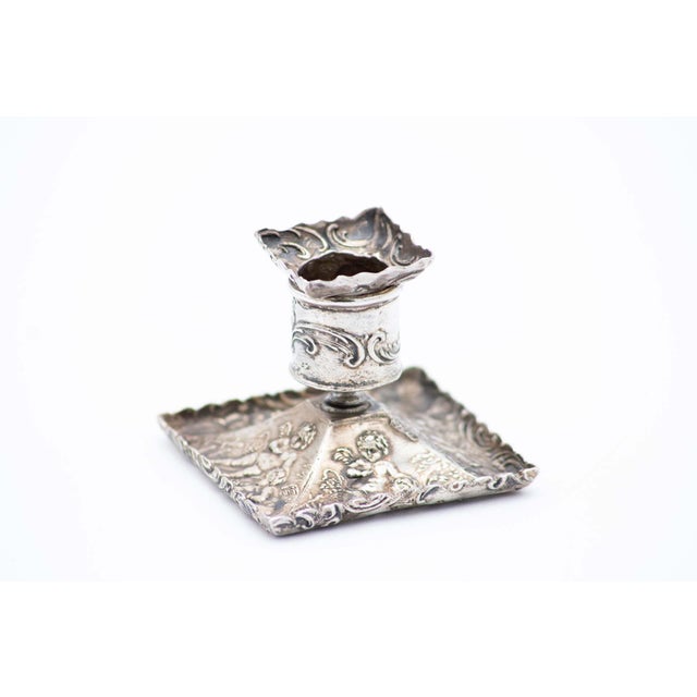 Silver Candlestick with Square Base, in Very Good conditions. Designed from 2000 This piece has an attribution mark, I am...