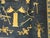 Textile 1880s Navy Blue and Tan Chinoiserie Pattern Floral Antique Chinese Peking Rug For Sale - Image 7 of 8