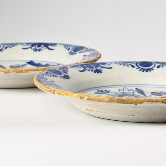 Antique Dutch Delft Blue Plates, 1700s, Set of 2 For Sale - Image 4 of 13