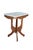 This antique Eastlake parlor table, crafted from solid walnut, features a distinctive rectangular white marble top with...