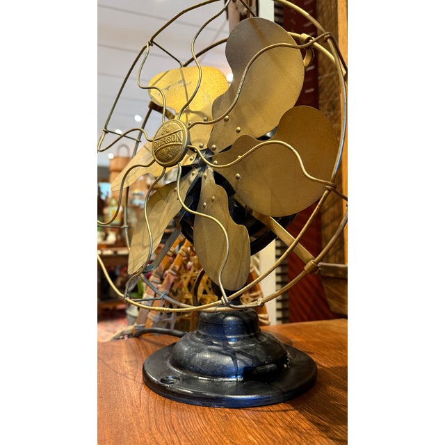 1910s Antique Emerson 6 Blade Table Fan No. 19666 For Sale - Image 5 of 11