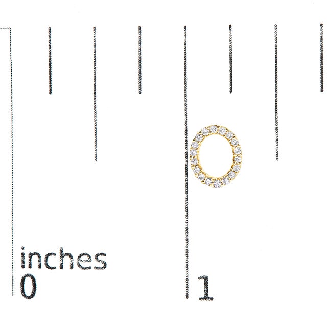 Early 21st Century 10K Yellow Gold 1/10 Cttw Diamond 'O' Initial Stud Earring For Sale - Image 5 of 5