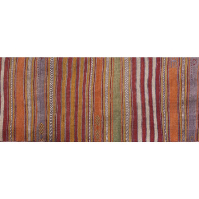 1960s Turkish Striped Kilim Runner Rug 2'2'' X 17'2'' For Sale - Image 4 of 13