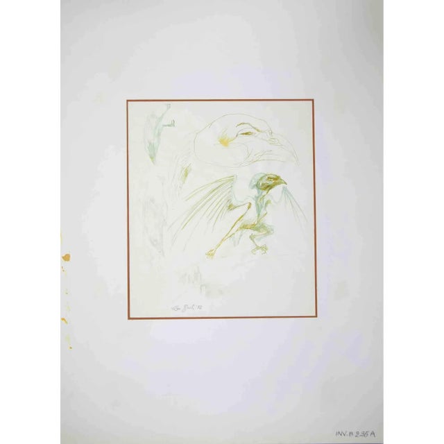 Monster Bird is an original drawing in china ink and watercolor realized by Leo Guida in 1970. Good condition. Leo Guida...