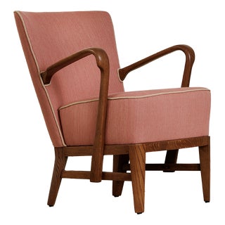 Easy Chair Redressed in Wool from Berghem Väveri, 1940s For Sale