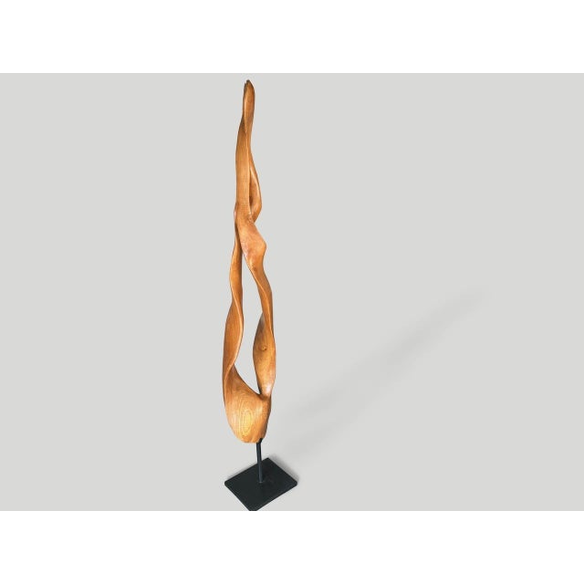 Contemporary Andrianna Shamaris Minimalist Mahogany Wood Sculpture For Sale - Image 3 of 6