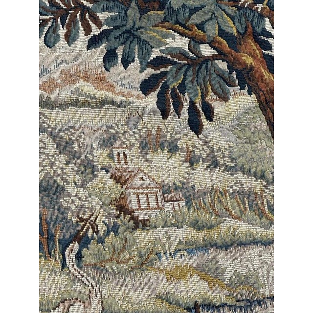 Vintage French Jacquard The Lignon Tapestry in the style of Aubusson, 1970s For Sale - Image 9 of 18