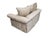 Custom English Roll Arm Bench Seat Damask Loveseat With Pleated Skirt For Sale In West Palm - Image 6 of 13