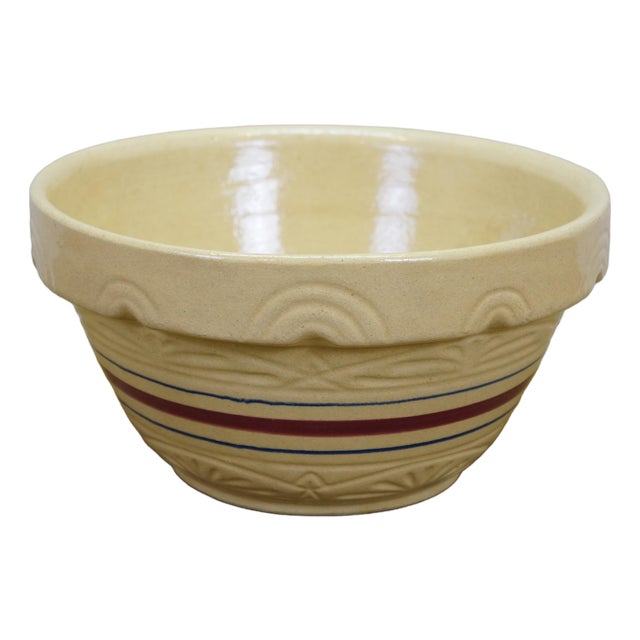 Mid 20th Century Robinson Ransbottom Roseville Ohio 305 Geometric Mixing Bowl Red For Sale