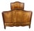 Antique French Style Double Bed Frame with Carved Walnut Headboard For Sale