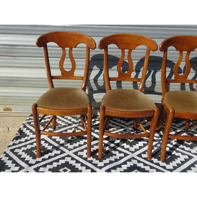 Wood Wooden Chairs with Golden Velvet Top, 1980s, Set of 4 For Sale - Image 7 of 18