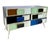 Italian Mondrian Style Blue Green White Brown Modern Brass Dresser/Chest For Sale - Image 15 of 17