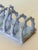 English Antique French Limoges Lavender Blue Ceramic Toast Rack / Letter Holder For Sale - Image 3 of 14