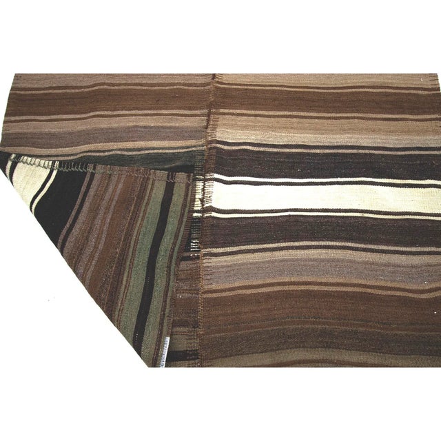 1960s 1960s Vintage Brown Natural Kilim Rug- 5′4″ × 8′8″ For Sale - Image 5 of 7