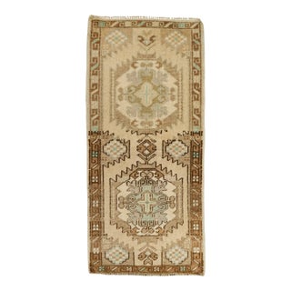 Turkish Mini Rug Oriental Hand Knotted Vintage Rug 1'7" x 3'4" #21256 For Sale