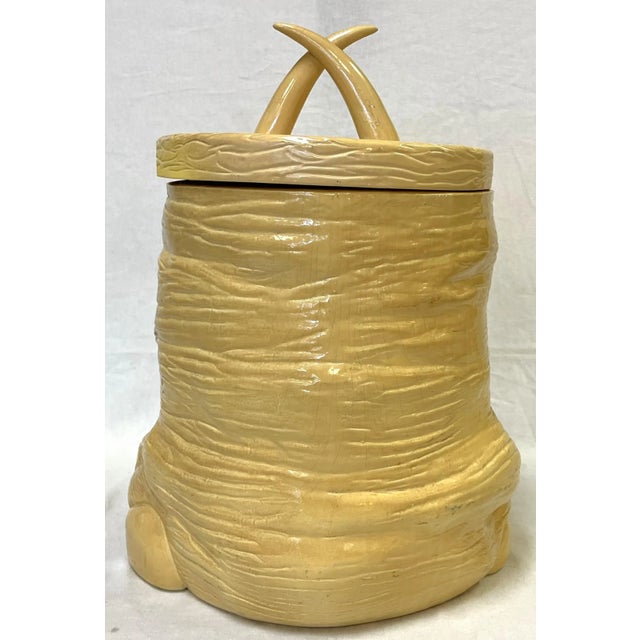 1970's Saks Fifth Avenue Elephant Foot Container Made in France For Sale - Image 4 of 12