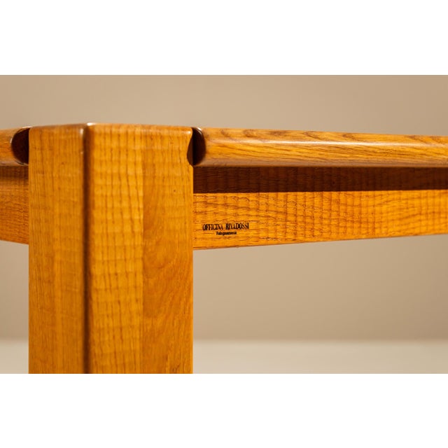 Oak Dining Table with Botticino Marble Inlay from Officina Rivadossi, Italy 1970s For Sale - Image 13 of 15