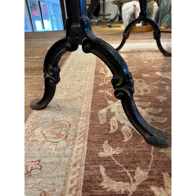 1940s Classic Marble and Iron Bistro Table For Sale - Image 5 of 12