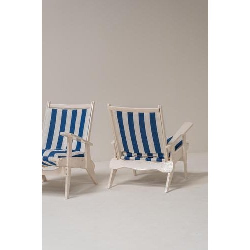 French Riviera Style Wooden Relax Chairs, Set of 2 For Sale - Image 16 of 17
