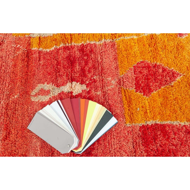 Textile Doris Leslie Blau Vintage Tribal Moroccan Red Orange Wool Rug For Sale - Image 7 of 8
