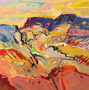 Jean Krille, Landscape 148, Oil on Masonite, 1987