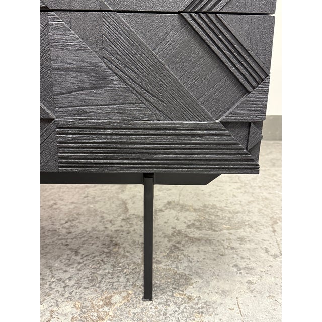 Alain Van Havre for Ethnicraft Graphic Chest of Drawers, Black Teak For Sale - Image 10 of 12