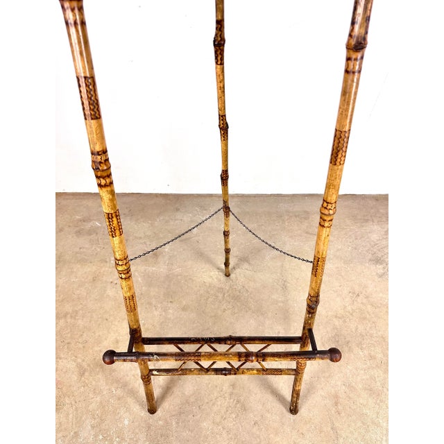 Antique Late 19th Century English Scorched Bamboo Display Easel For Sale - Image 10 of 12