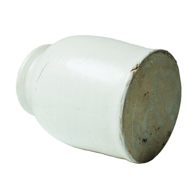 Large 9.5" Antique Farmhouse Rustic Stoneware Utensil Crock For Sale - Image 4 of 6
