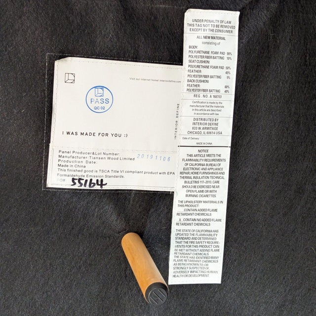 Interior Define Sloan Modern Gray Sectional Sofa With Chaise For Sale - Image 9 of 9