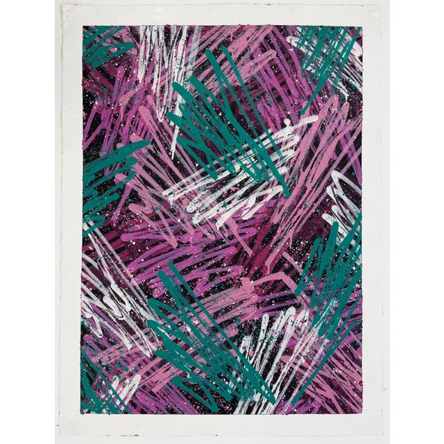 Original mixed media painting on canvas. Hand signed and dated on verso by Seen. Painting is not stretched. Canvas image...