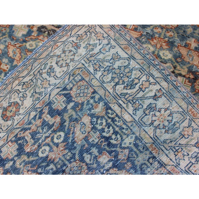 Persian Antique Malayer Rug With All-Over Design in Various Blue, Ivory & Red 4'8 X 6'3 For Sale - Image 17 of 17